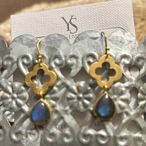 YS 14k Goldplated Sterling Silver & Labradorite Teardrop Earrings